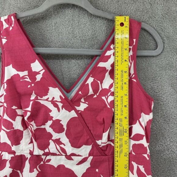 Boden Dress 4R Floral Pink Sheath V-Neck Sleeveless Midi Preppy Beach Resort - Picture 13 of 16